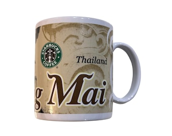 Vintage Starbucks Thailand Chiang Mai City Mug International Series 2001 RARE