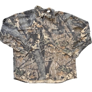 Vintage Mossy Oak Camo Button Up Shirt XL Workwear Y2K Gorpcore Hunting OG Camo image 1