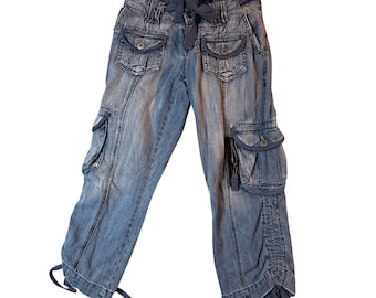 Vintage Z. Cavaricci Y2K Cargo Capri Jeans Utiliy Denim McBling Mall Goth SELTEN