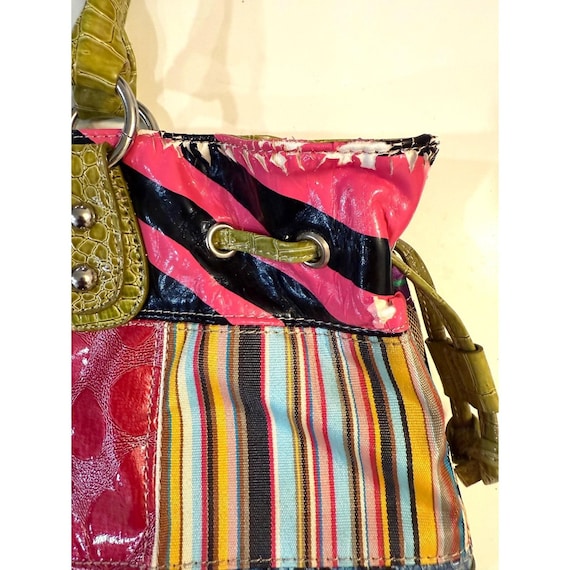 Y2K Multicolor Patchwork Purse Rhinestone Buckle … - image 4