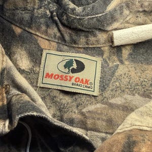 Vintage Mossy Oak Camo Button Up Shirt XL Workwear Y2K Gorpcore Hunting OG Camo image 4