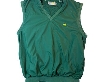 Vintage Augusta National Golf Shop Vest Mens XL Green Masters Tournament