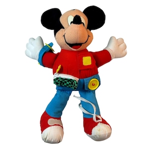 Vintage Disney Mickey Mouse Dress Up Learning Plush Activity Edu Toy 1990s image 1