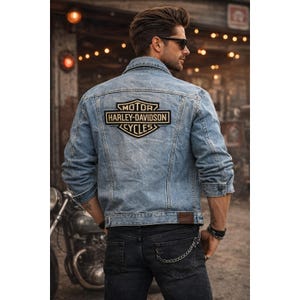 Vintage 90er Jahre Harley-Davidson Biker Blues Denim Trucker Jacke LG Distressed Rip