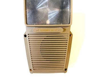 Barra de sonido con proyector parlante View-Master GAF vintage de los años 70 con luz y altavoz.