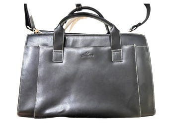 Vintage Samsonite Laptop Briefcase Mens Leather Black 15in Padded Interior Strap