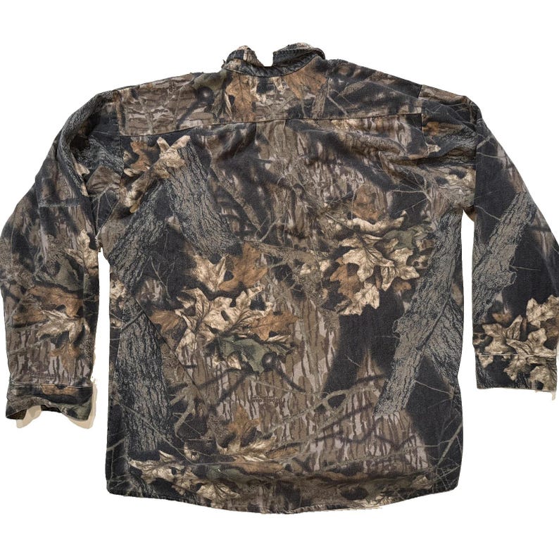 Vintage Mossy Oak Camo Button Up Shirt XL Workwear Y2K Gorpcore Hunting OG Camo image 7