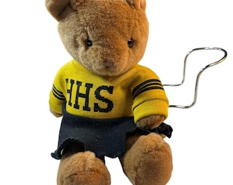 Vintage jaren 80 cheerleader teddybeer pluche mascotte Roxbury Mills HHS Kidcore