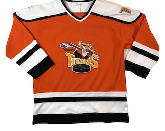 Vintage 90s Disney Tigger's Titans Hockey Jersey Y XL/ Adult SM Pooh Bear Y2K