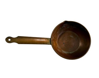 Vintage Hammered Copper Sauce Pan Small Rustic Farmhouse Butter Warmer Primitive