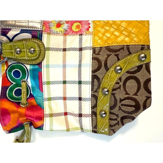 Y2K Multicolor Patchwork Purse Rhinestone Buckle … - image 3