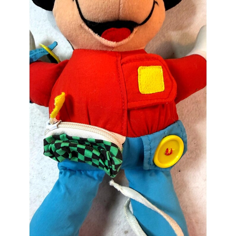 Vintage Disney Mickey Mouse Dress Up Learning Plush Activity Edu Toy 1990s image 3
