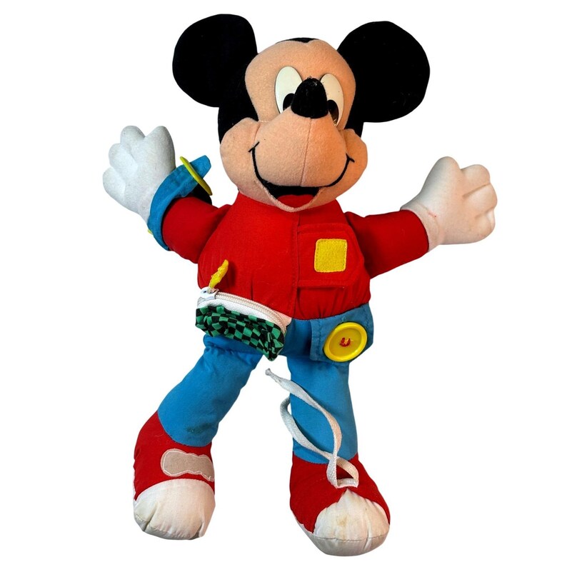 Vintage Disney Mickey Mouse Dress Up Learning Plush Activity Edu Toy 1990s image 2
