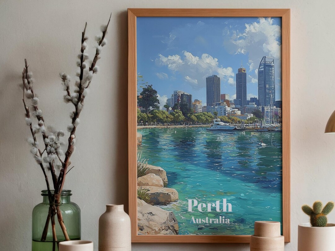 Perth Community Posters Perth Australia Travel Poster - Travel Poster - Vintage Australia Print ...