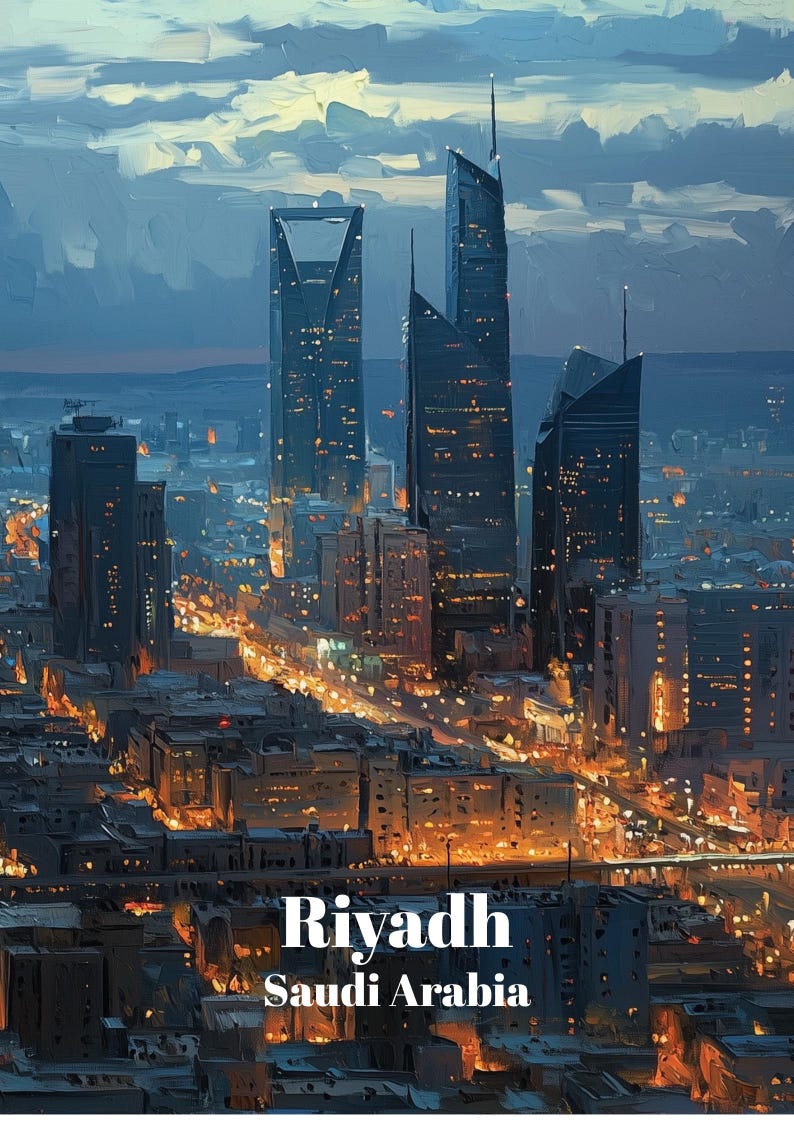 Riyadh Saudi Arabia Travel Poster - Travel Poster - Saudi Arabia Poster ...