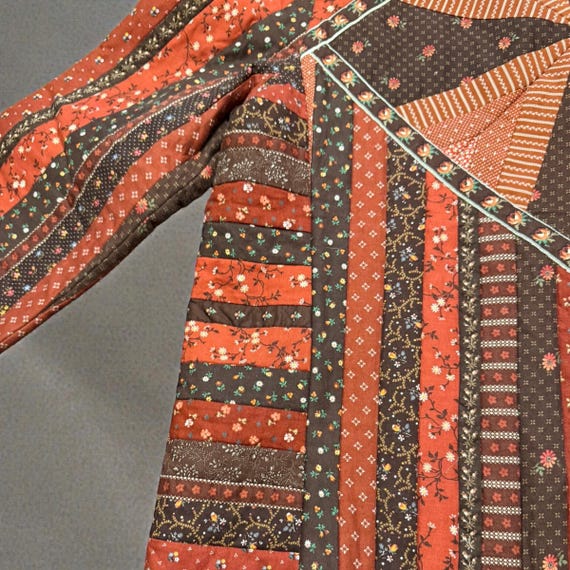 Handmade Quilted Folk Art Jacket – Patchwork Prai… - image 7
