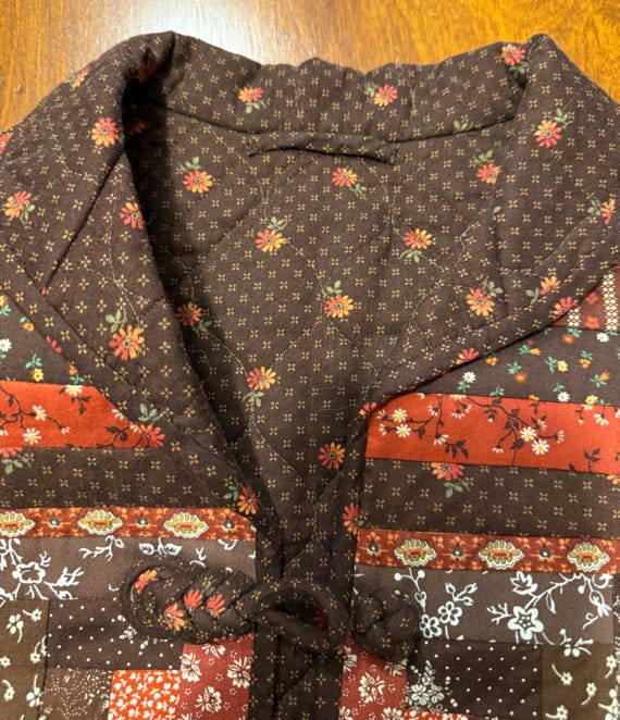 Handmade Quilted Folk Art Jacket – Patchwork Prai… - image 12