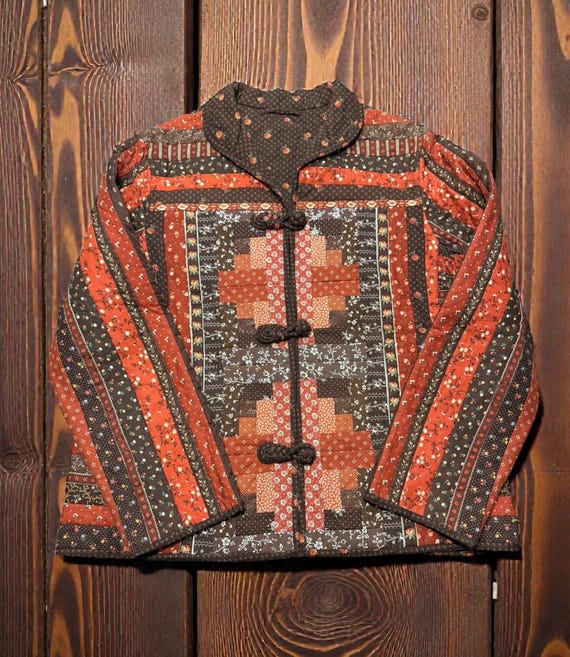 Handmade Quilted Folk Art Jacket – Patchwork Prai… - image 1