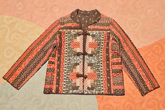 Handmade Quilted Folk Art Jacket – Patchwork Prai… - image 3