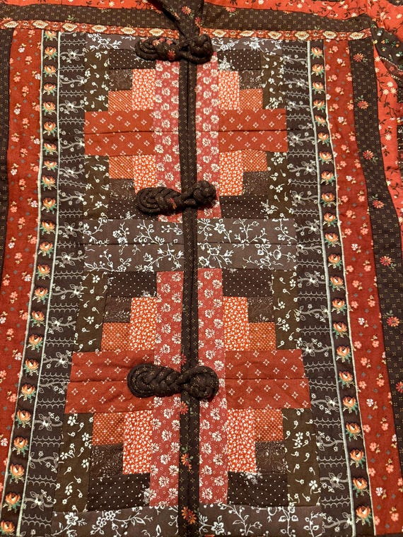 Handmade Quilted Folk Art Jacket – Patchwork Prai… - image 20