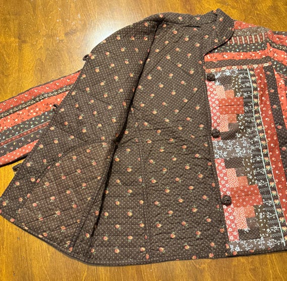 Handmade Quilted Folk Art Jacket – Patchwork Prai… - image 13