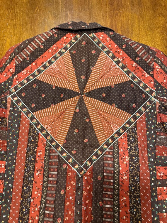 Handmade Quilted Folk Art Jacket – Patchwork Prai… - image 19