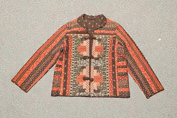 Handmade Quilted Folk Art Jacket – Patchwork Prai… - image 2