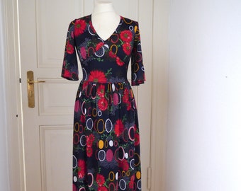 70s floral maxi DRESS, vintage with choir boy sleeves