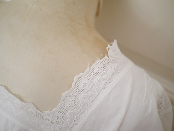 French Edwardian cotton lace dress /Antique white… - image 9