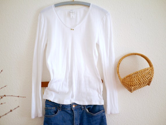 Vintage White Pointelle Undershirt | Basic French