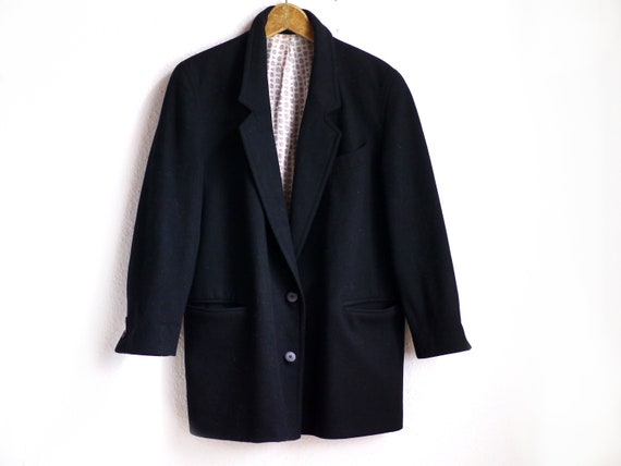 Wool Blazer / Vintage borad shoudler 80s blazer, b