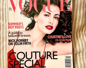 VOGUE 1997 April, UK Ausgabe, Vintage Fashion Glamour Magazine, 90er Jahre glänzend mit Supermodels