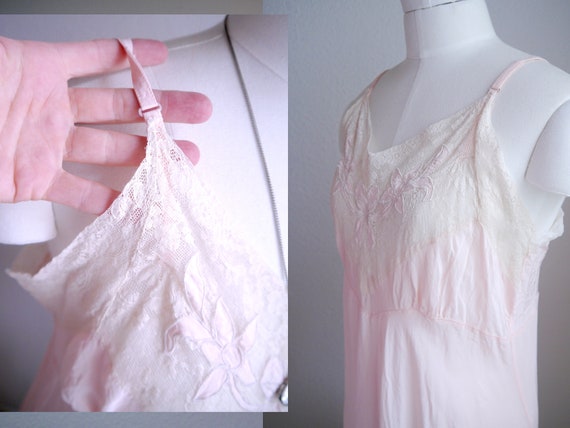 Stunning luxurious Vintage SILK SLIP dress, blush… - image 6