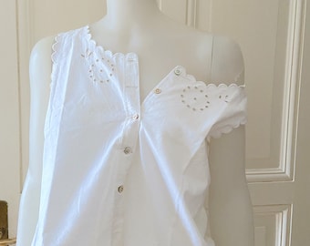 Antique Camisole White cotton and lace summer boho Top