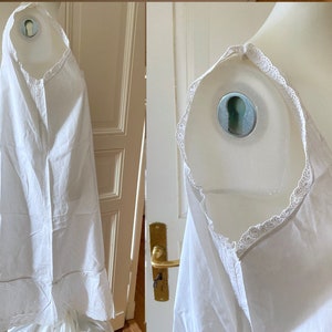Antique Cotton Night DRESS/ Victorian Boho Shift - The Jasmine Dress image 5