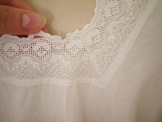 French Edwardian cotton lace dress /Antique white… - image 7