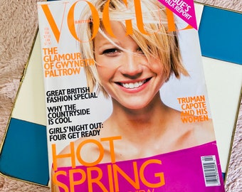 Hype VOGUE 1998 Januar, UK Ausgabe, Vintage Fashion Glamour Magazine, 90er Jahre glänzend mit Supermodels mit Gwyneth Paltrow