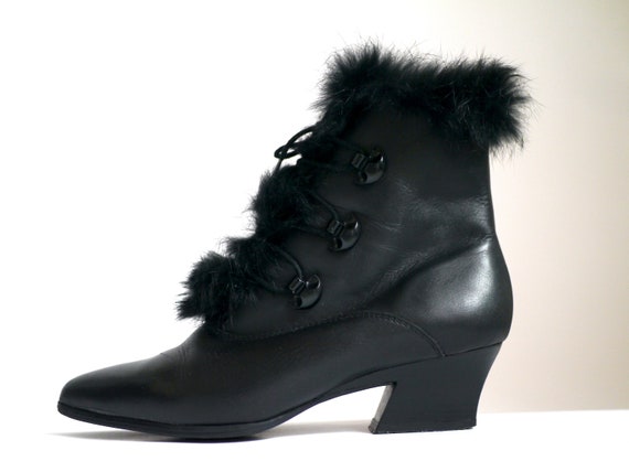 80s ANKLE BOOTS, Vintage victorian inspired pointy