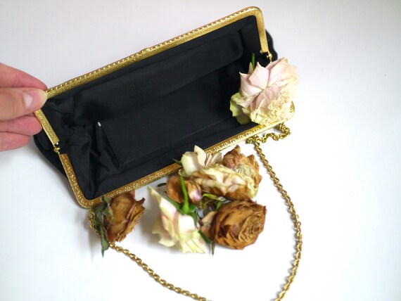 Floral Gobelin purse Bohemian handbag with gold c… - image 5