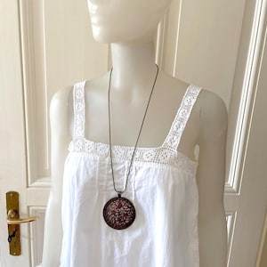 White cotton Country dress, antique boho slip dress