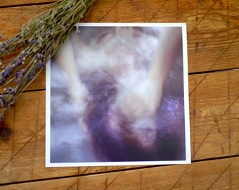 Fine Art Photograph, ''oblivion'', Abstract, Women under water, Purple tones,  Water and Breath