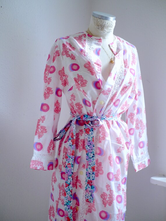 60s shirt dress / colourful floral pastel vintage… - image 7