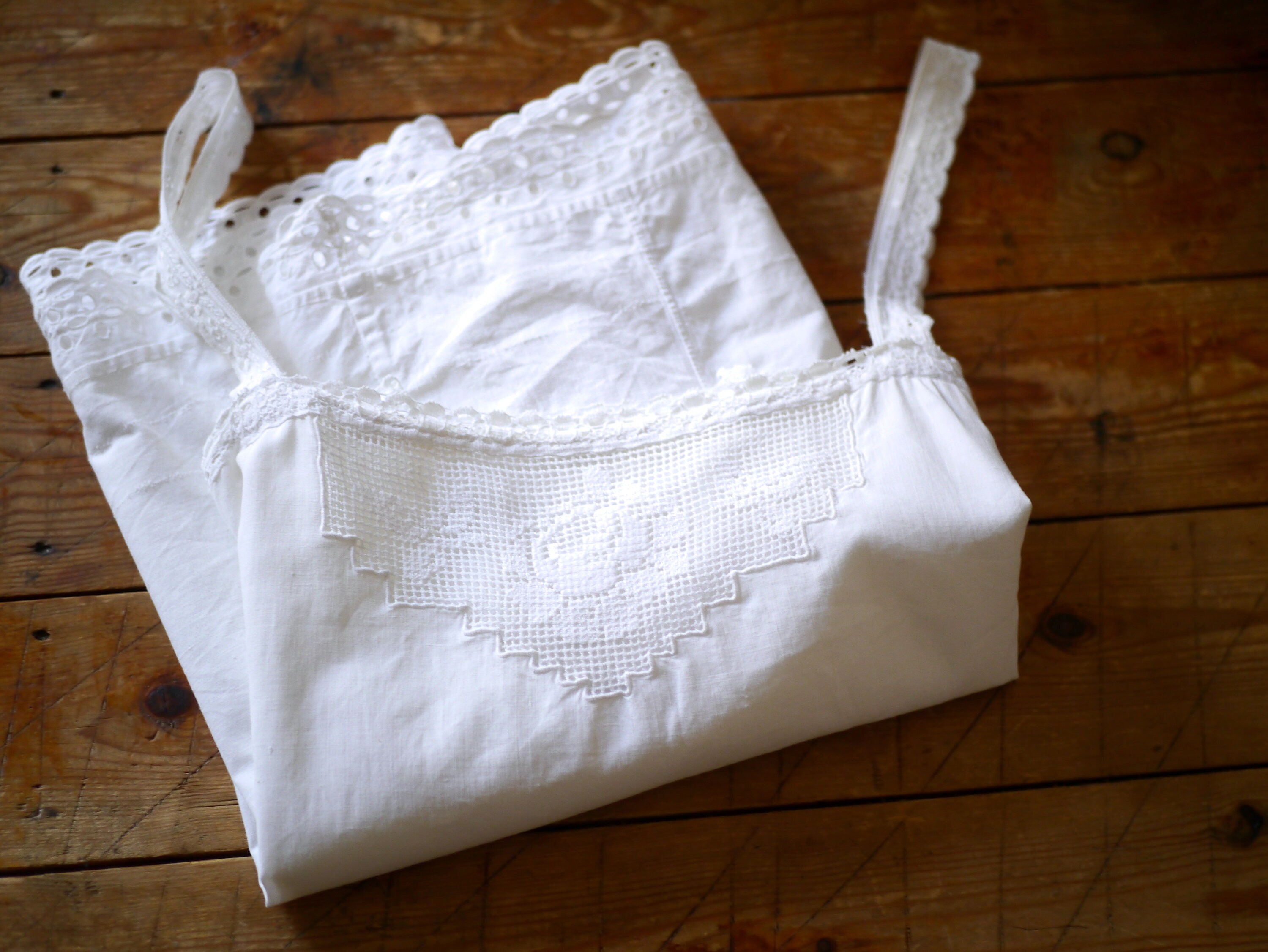 Antikes weißes Baumwollkleid mit Häkelspitze / Boho | Etsy