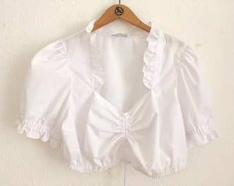 Trachten crop top, white, size L-XL, DE50