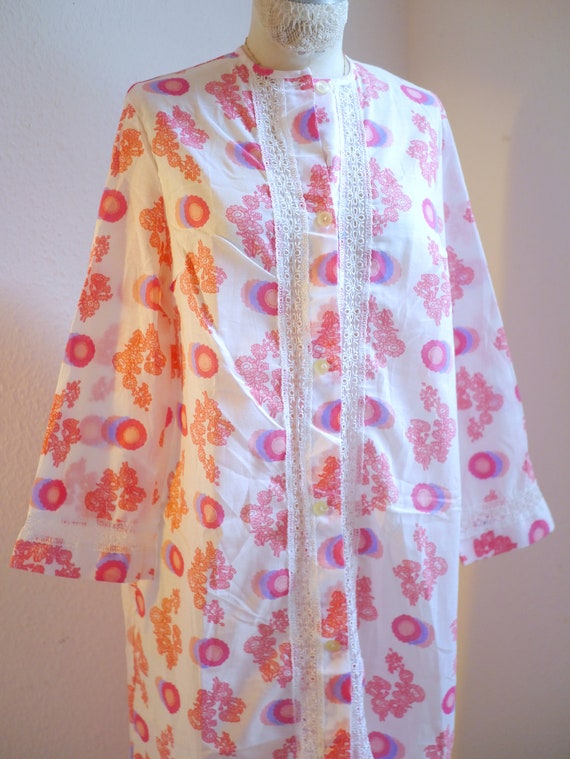 60s shirt dress / colourful floral pastel vintage… - image 6