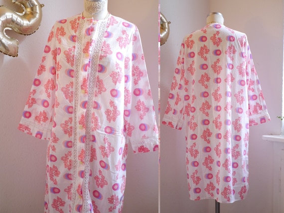 60s shirt dress / colourful floral pastel vintage… - image 2