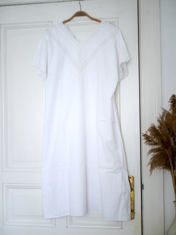 French Edwardian cotton lace dress /Antique white… - image 3