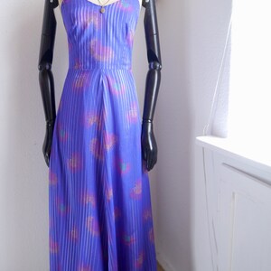 70s PARTY DISCO DRESS /maxi dress, spaghetti straps cross back, vintage dress purple image 4