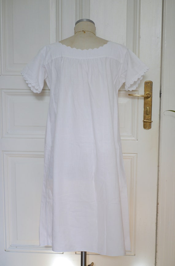 Antique cotton night dress/ boho summer shift dre… - image 6