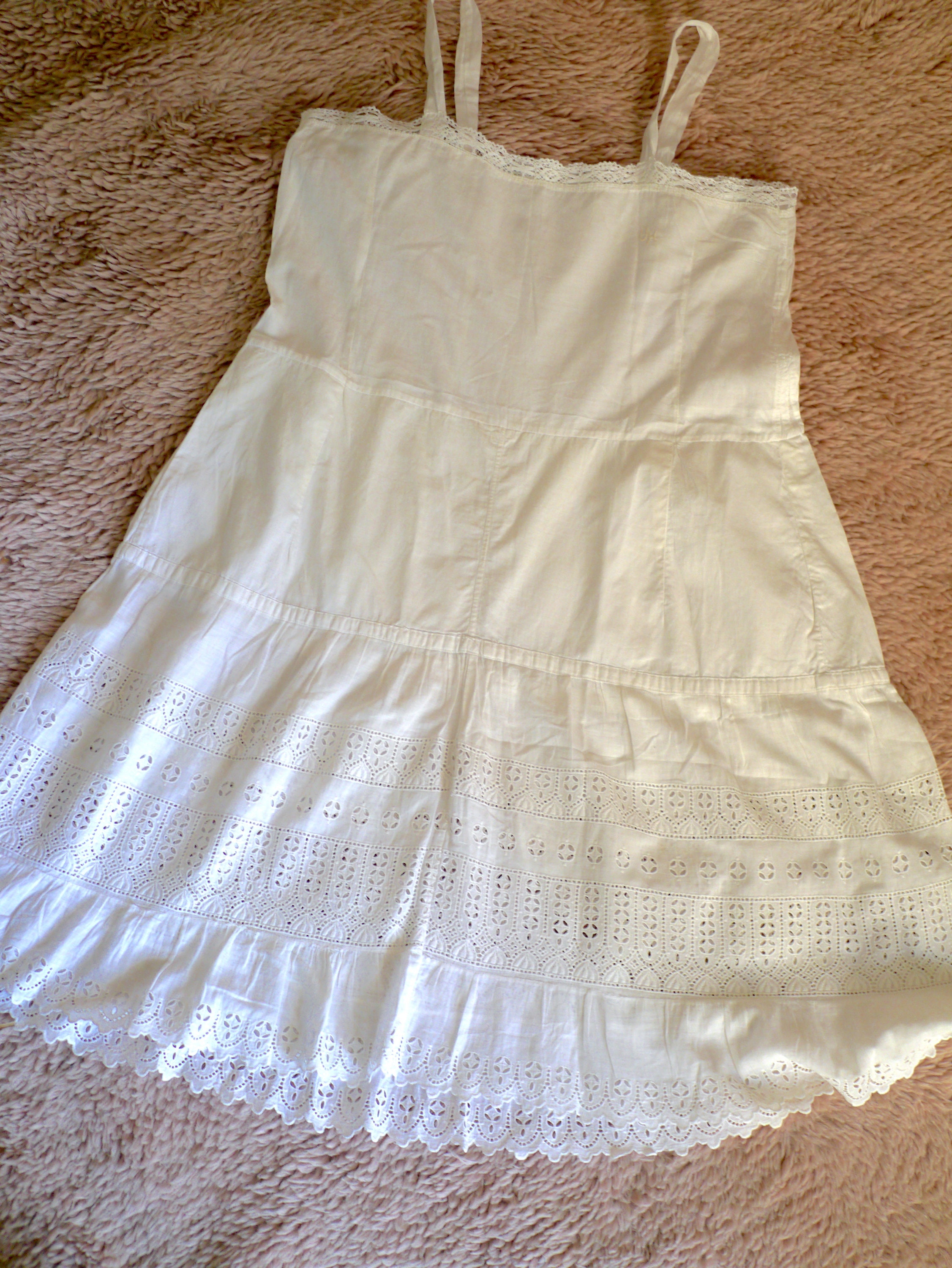 Antikes weißes Baumwollkleid mit Häkelspitze / Boho | Etsy